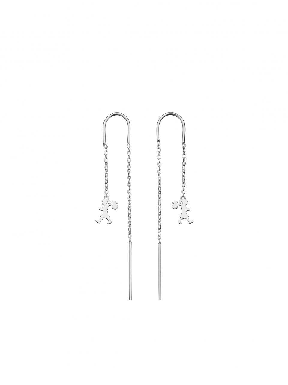 Karen Walker Sterling Silver Runaway Girl Thread Earrings