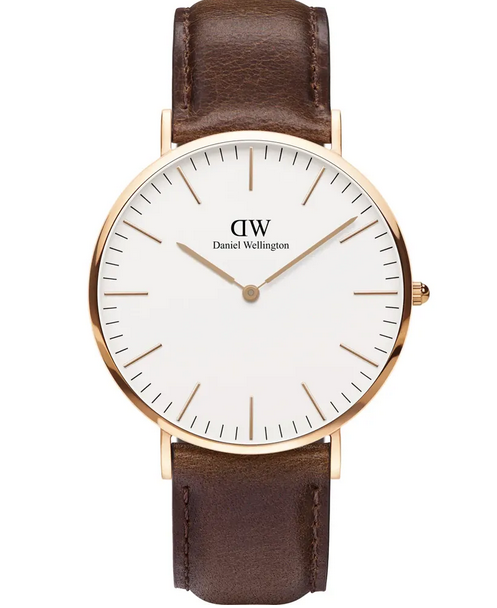 Daniel Wellington Classic Bristol 40mm Rose plate Leather strap