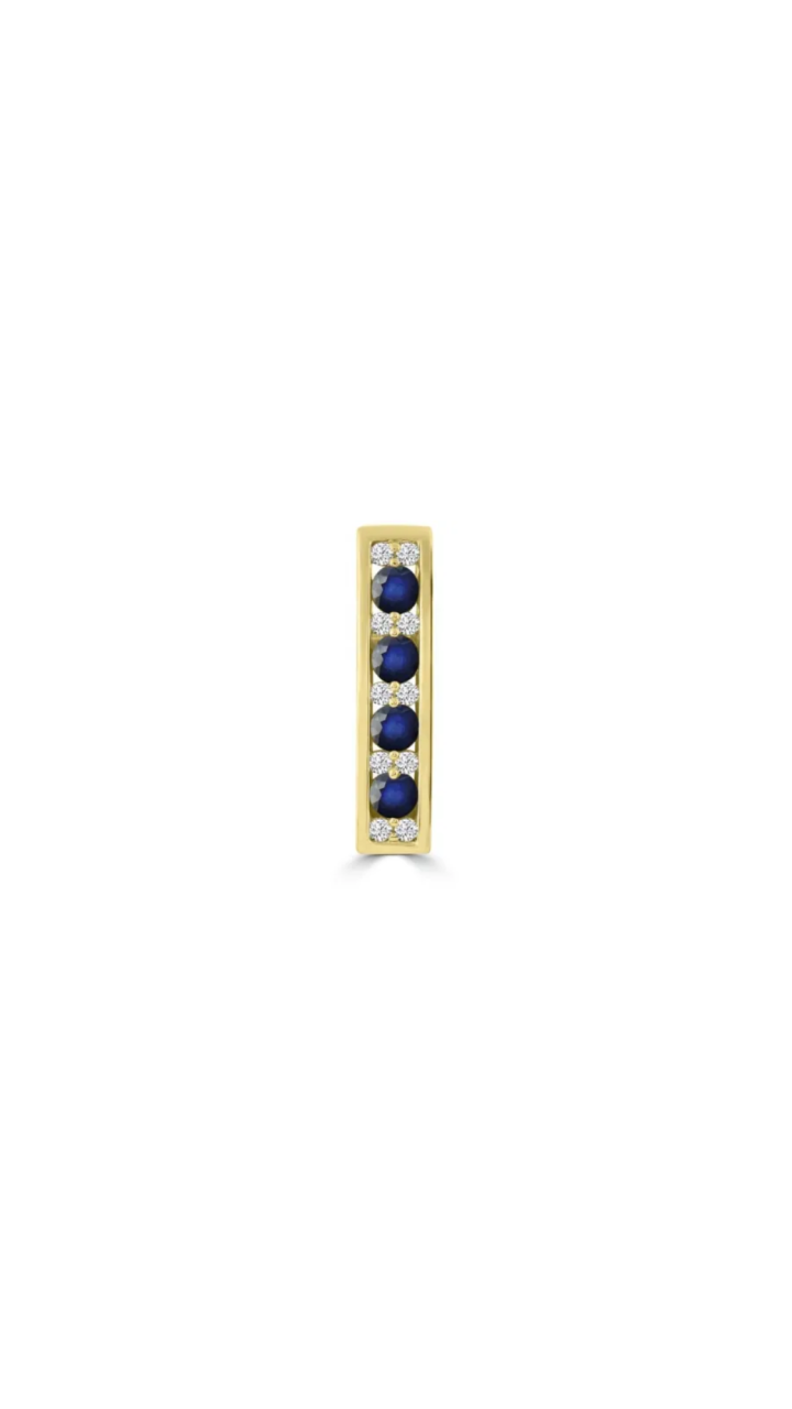 Sapphire & Diamond Drop Pendant in 9ct Yellow Gold