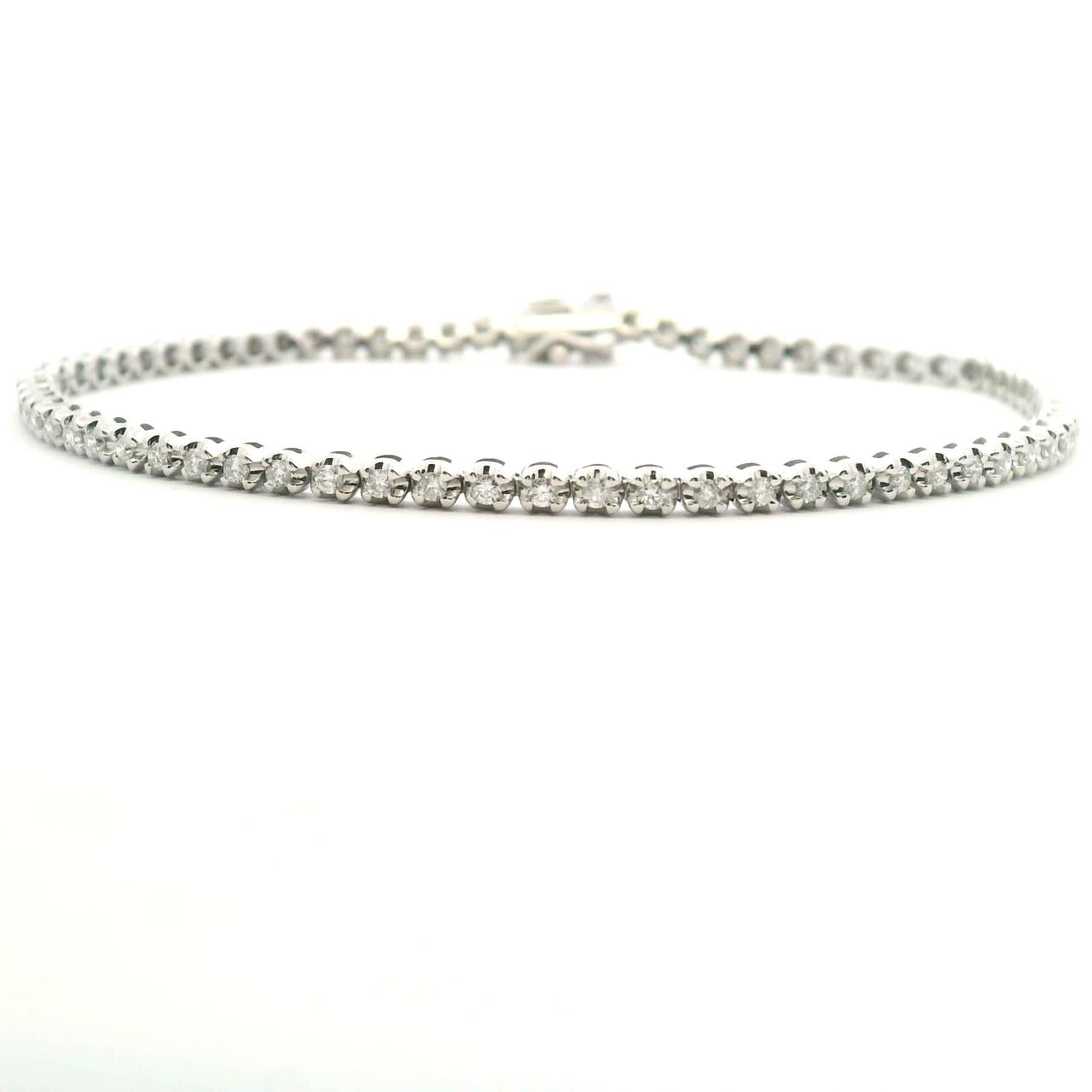 9ct White Gold Diamond Tennis Bracelet