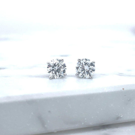 Lab Grown Diamond 14k White Gold 1.00ct Stud Earrings