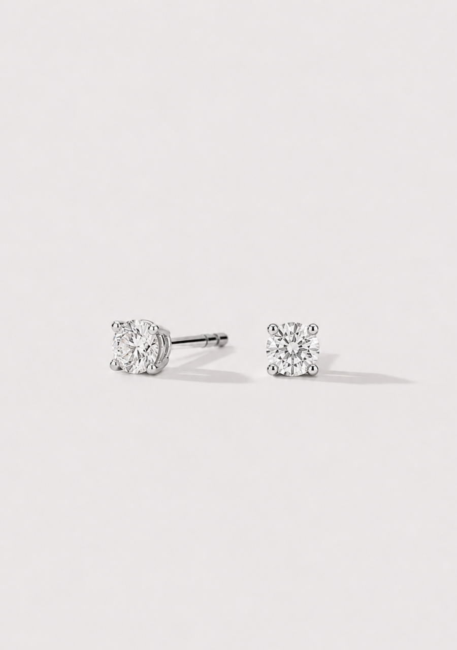 Lab Grown Diamond 14k White Gold 0.50ct Round Brilliant Cut Stud Earrings