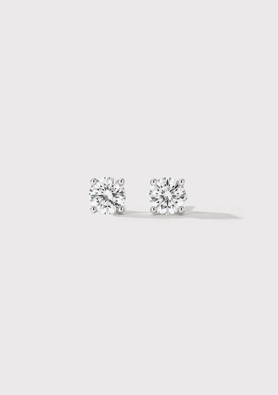 Lab Grown Diamond 14k White Gold 0.50ct Round Brilliant Cut Stud Earrings