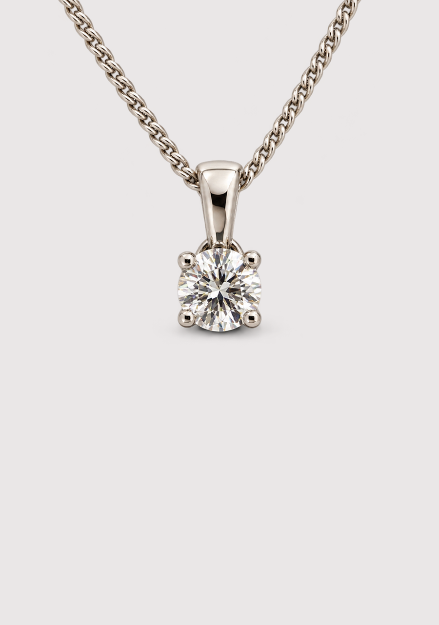 Lab Grown Diamond 14ct White Gold 0.50ct Round Brilliant Cut Pendant