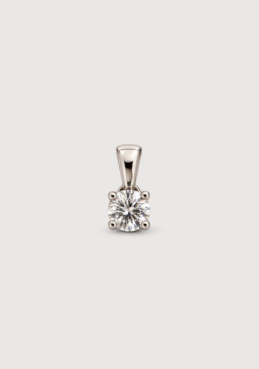Lab Grown Diamond 14ct White Gold 0.50ct Round Brilliant Cut Pendant