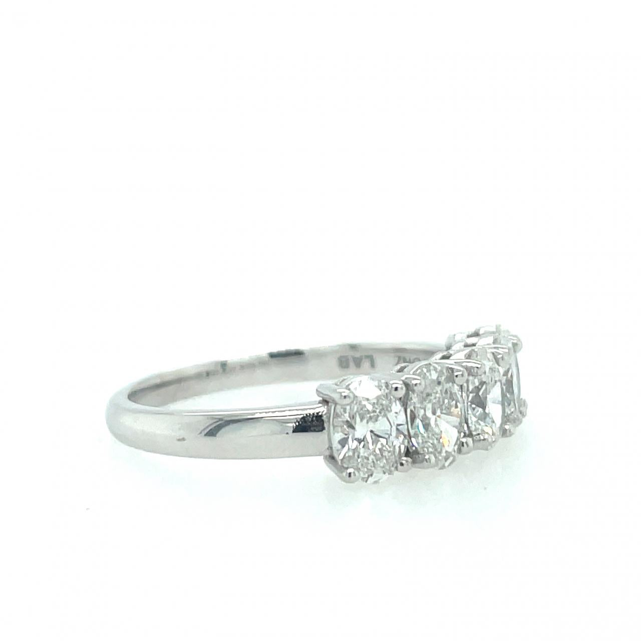 Lab Grown Diamond 18ct White Gold Oval Cut Five Stone Ring