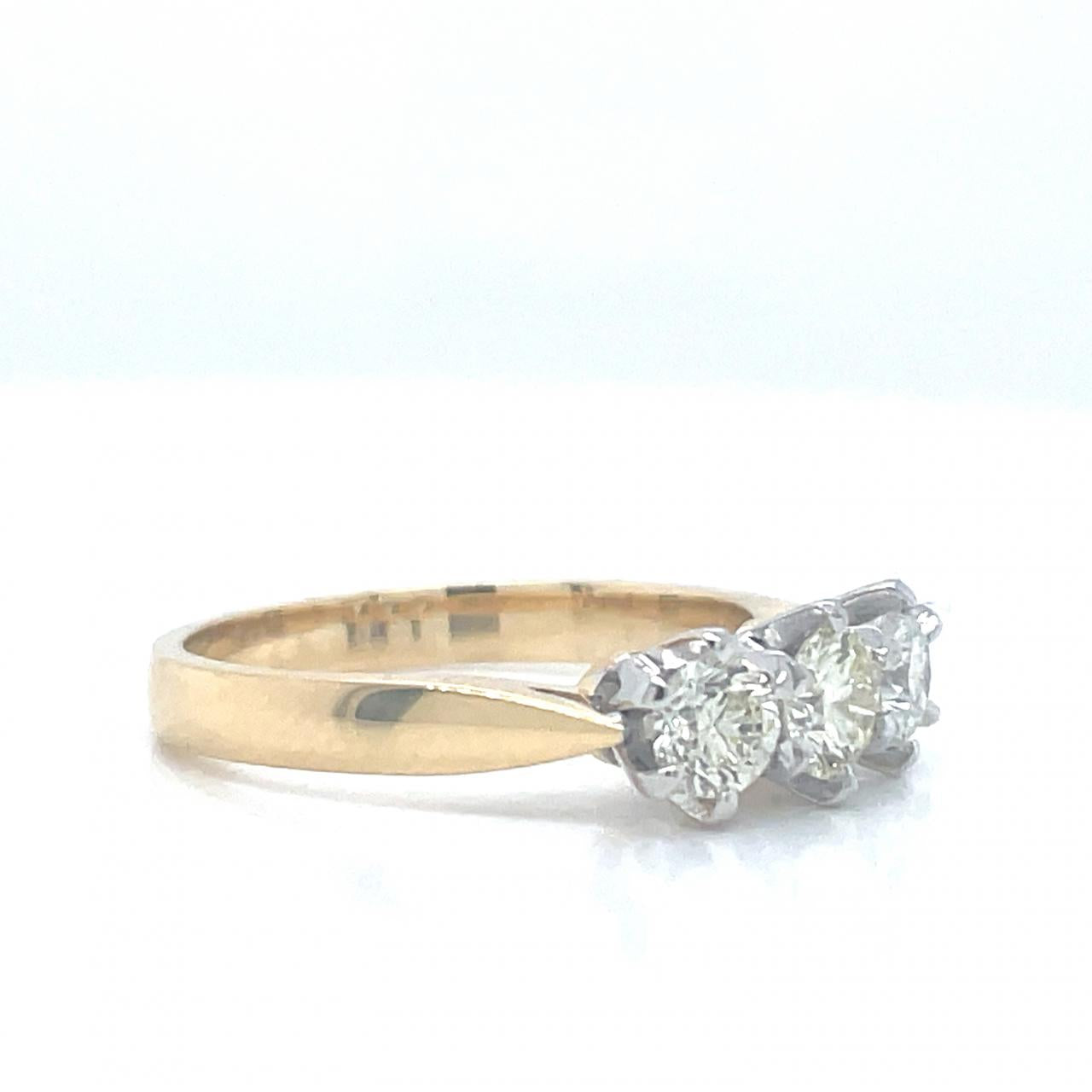 18ct Yellow & White Gold Three Stone Diamond Ring