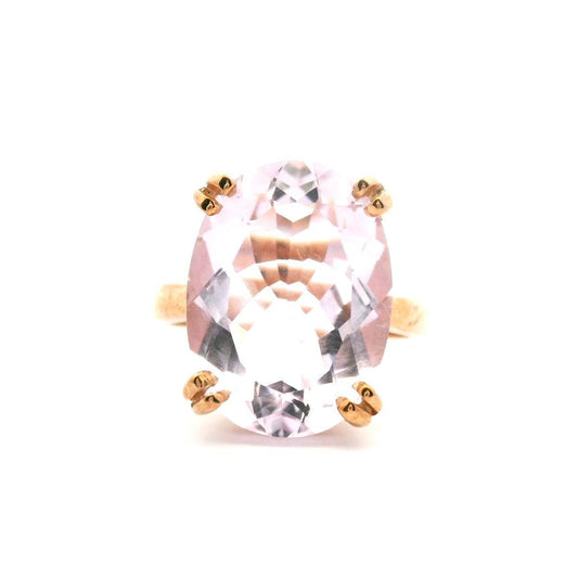 Amethyst 9k Rose Gold Double Claw Solitaire Ring