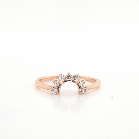 The Bea Setting 9ct Rose Gold Diamond Arch Wedding Ring
