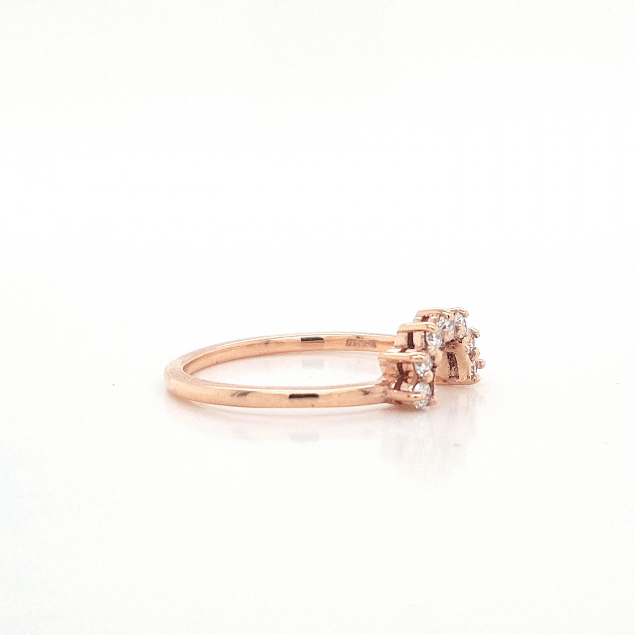 The Bea Setting 9ct Rose Gold Diamond Arch Wedding Ring