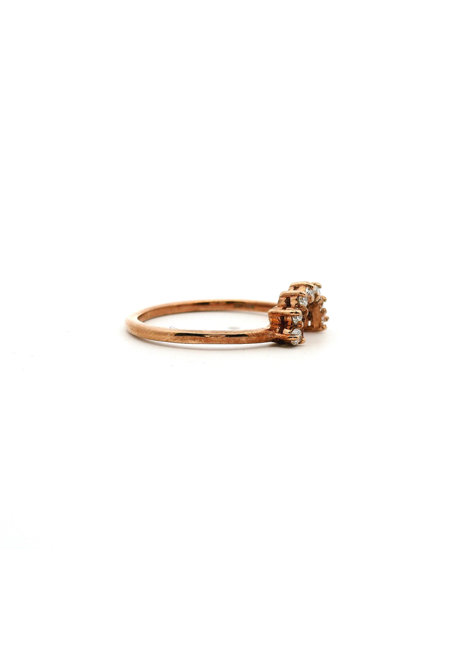 9ct Rose Gold Diamond Arch Wedding Ring