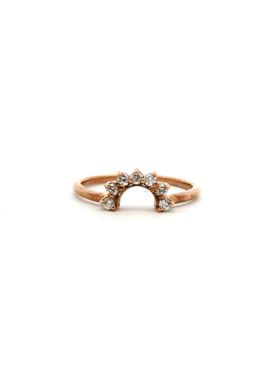 9ct Rose Gold Diamond Arch Wedding Ring