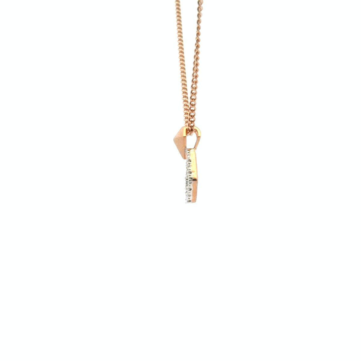 9ct Rose Gold Diamond Pendant