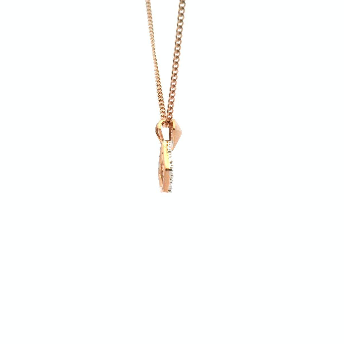 9ct Rose Gold Diamond Pendant