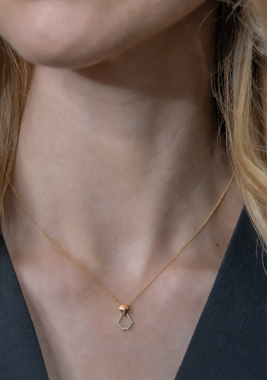 9ct Rose Gold Diamond Pendant