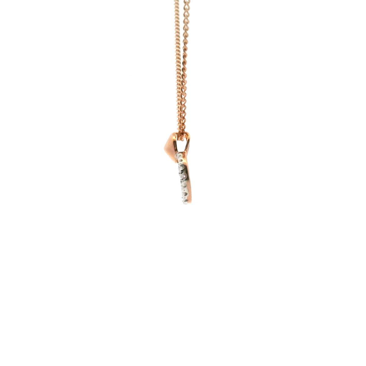 9ct Rose Gold Diamond Pendant