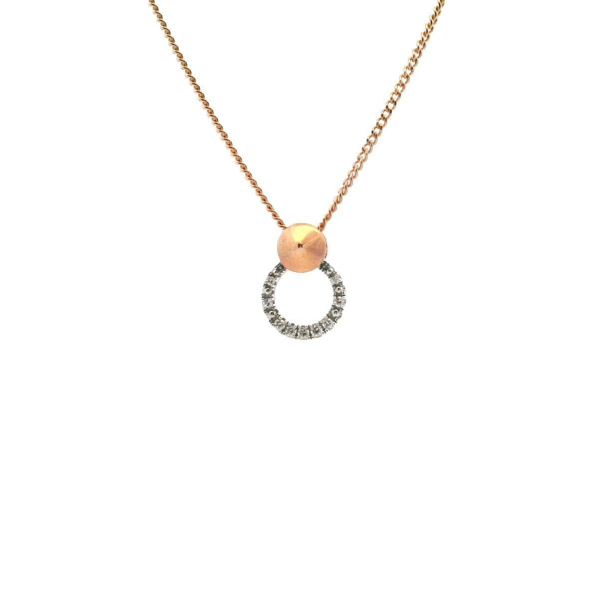 9ct Rose Gold Diamond Pendant