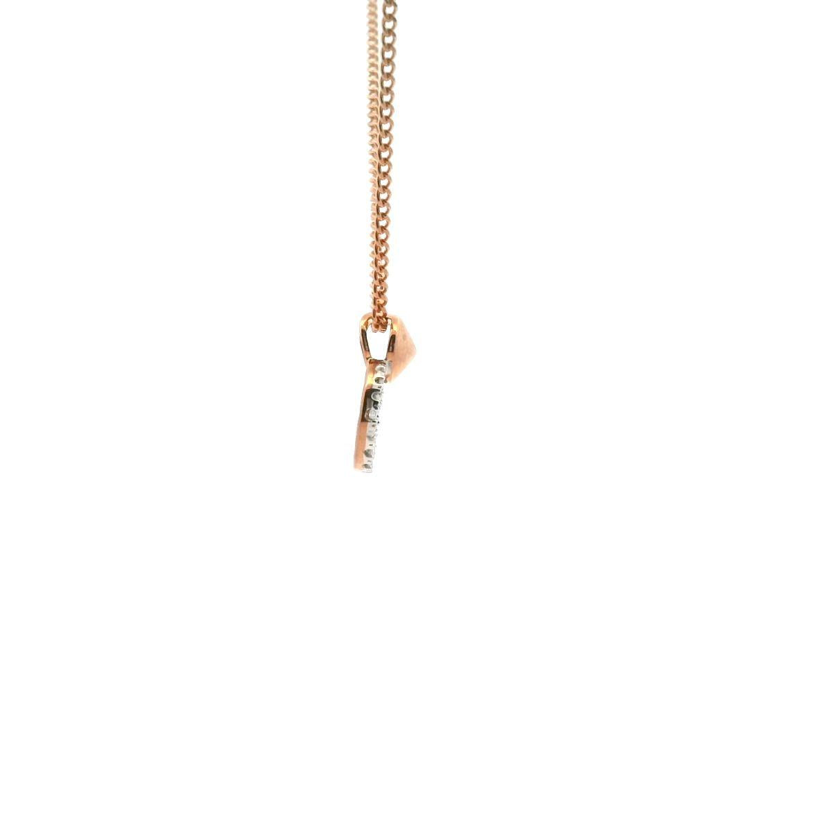 9ct Rose Gold Diamond Pendant