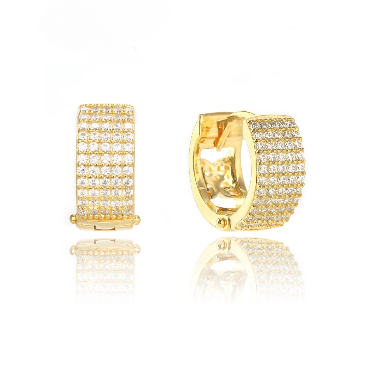 Georgini Gold Plated Goddess Maeve Pave Hoop Earrings