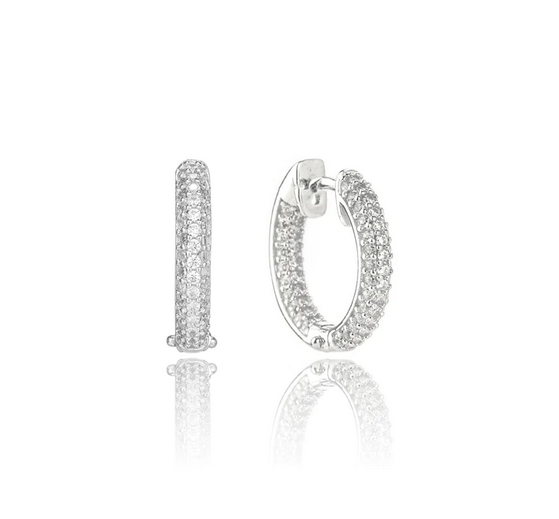 Georgini Sterling Silver Goddess Pave Hoop Earrings