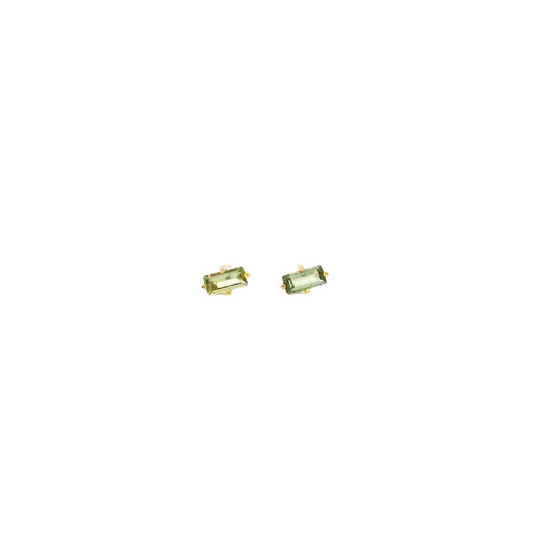 Tourmaline 14ct Yellow Gold Baguette Stud Earrings