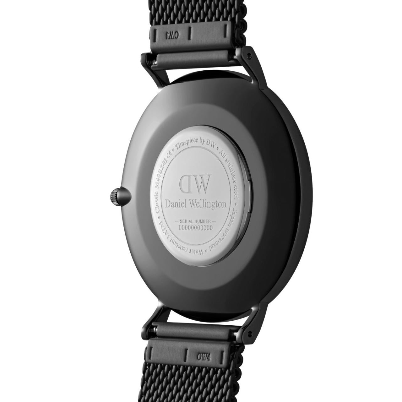 Daniel Wellington 40mm Ashfield Black Onyx Mesh Strap Watch Code: DW00100632