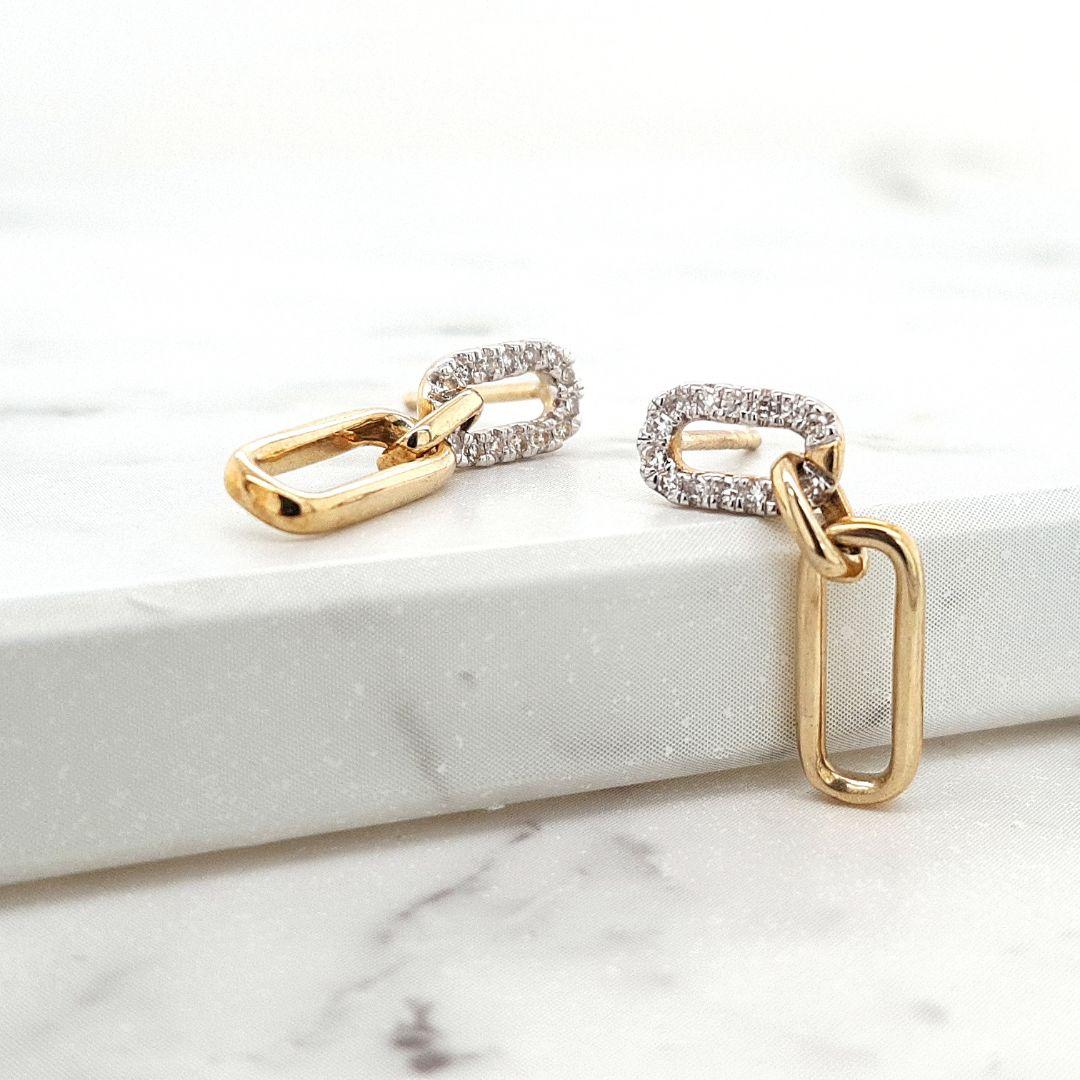 Diamond 9ct Yellow Gold Stud Earrings