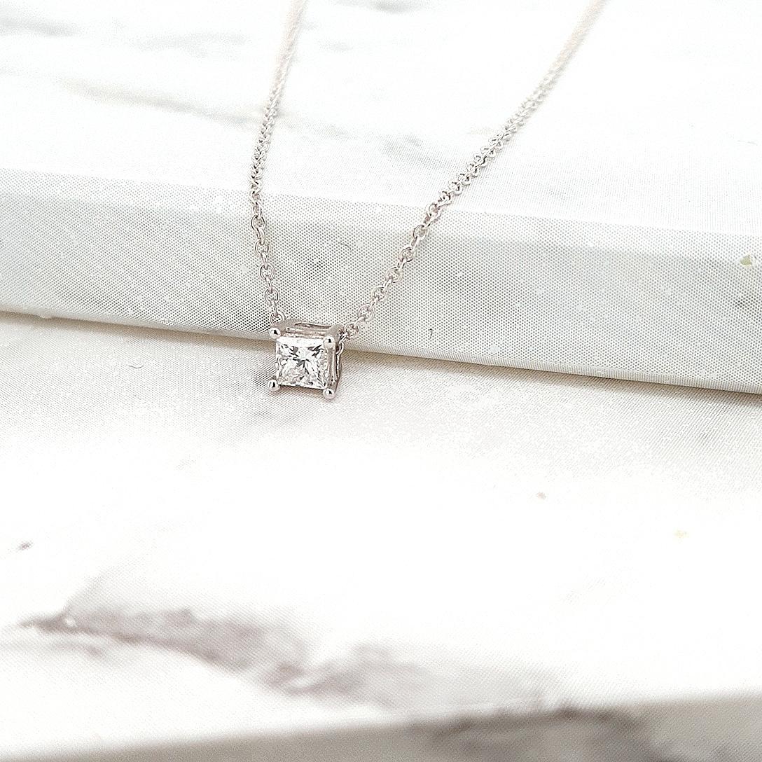 Diamond 9ct White Gold Necklace