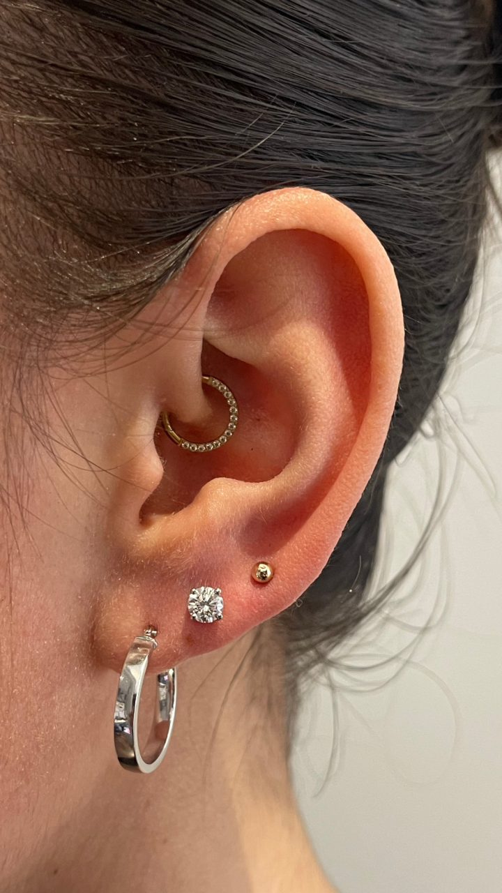 Rectangle Tube Hoop Earrings in 9ct White Gold