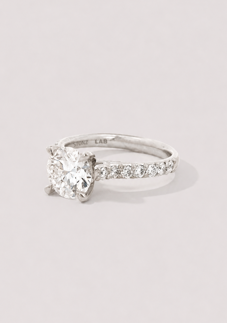 Lab Grown Diamond 18k White Gold 1.52ct Round Brilliant Cut Ring
