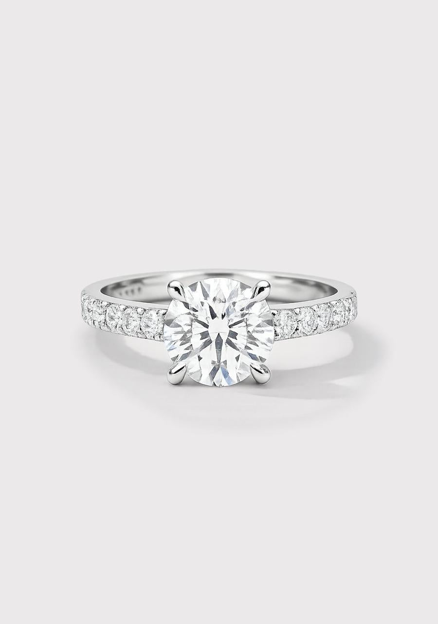 Lab Grown Diamond 18k White Gold 1.52ct Round Brilliant Cut Ring