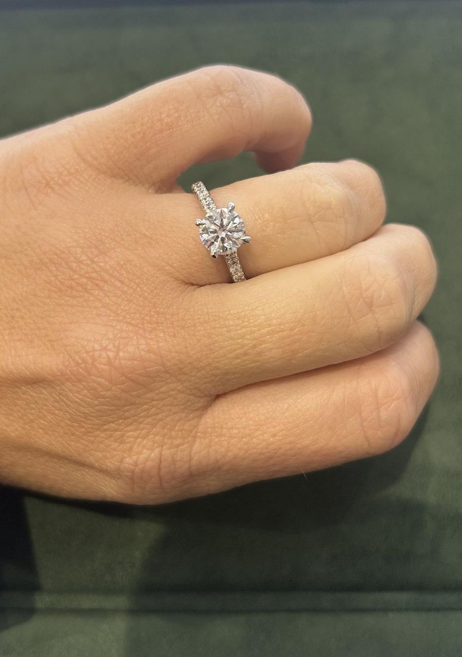 Lab Grown Diamond 18k White Gold 1.52ct Round Brilliant Cut Ring