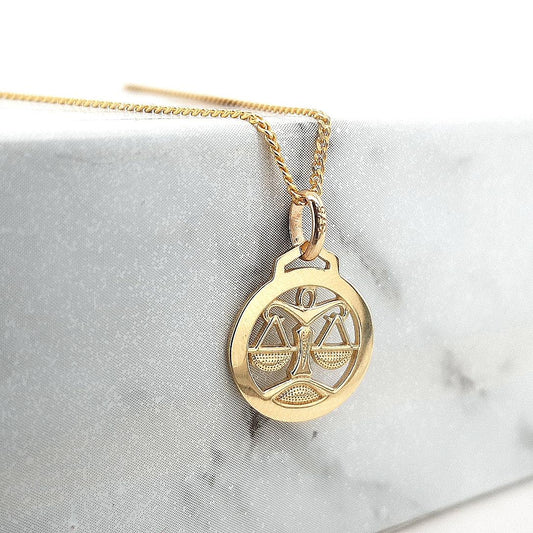 9ct Yellow Gold Zodiac Libra Pendant