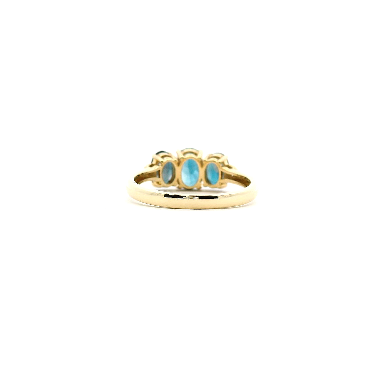 London Blue Topaz & Diamond 9k Yellow Gold Ring