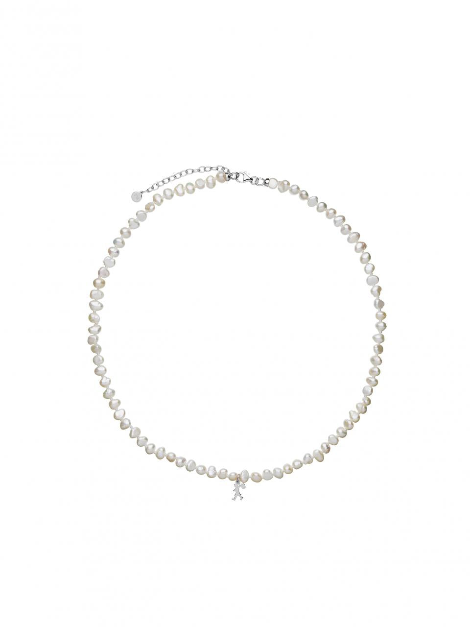 Karen Walker Mini Girl With Pearls Necklace Sterling Silver