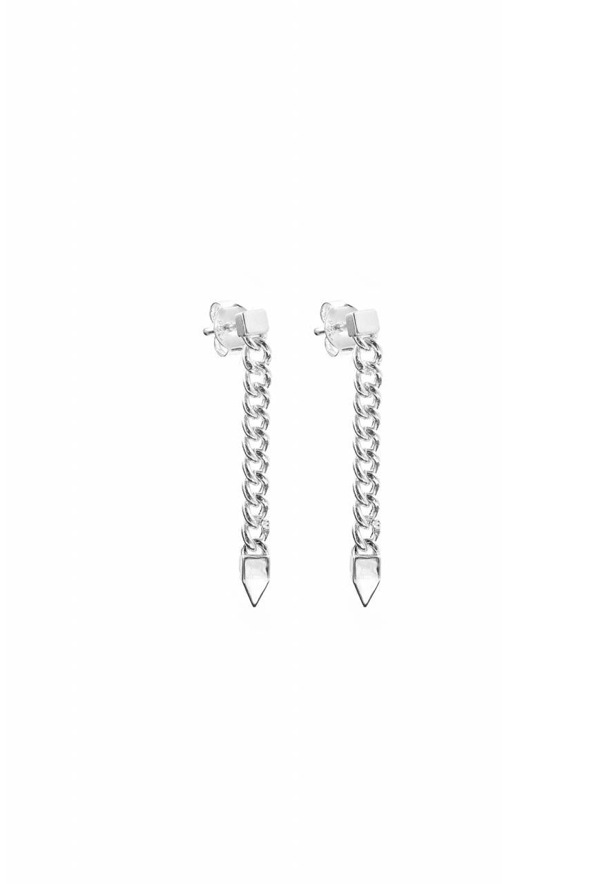 Stolen Girlfriends Club Sterling Silver Hanging Curb Spike Earrings
