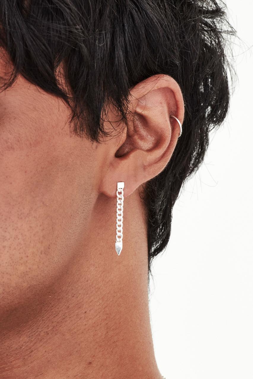 Stolen Girlfriends Club Sterling Silver Hanging Curb Spike Earrings