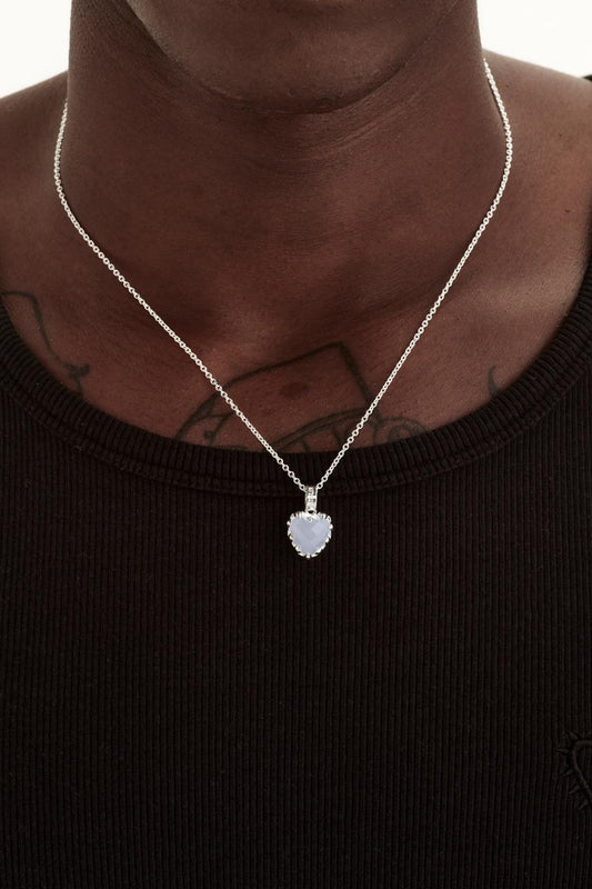Stolen Girlfriends Club Sterling Silver Blue Lace Agate Love Claw Necklace
