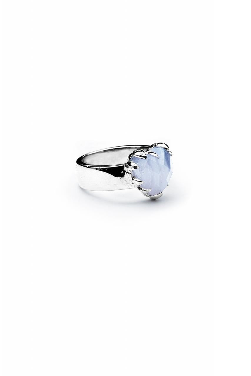 Stolen Girlfriends Club Sterling Silver Blue Lace Agate Love Claw Ring