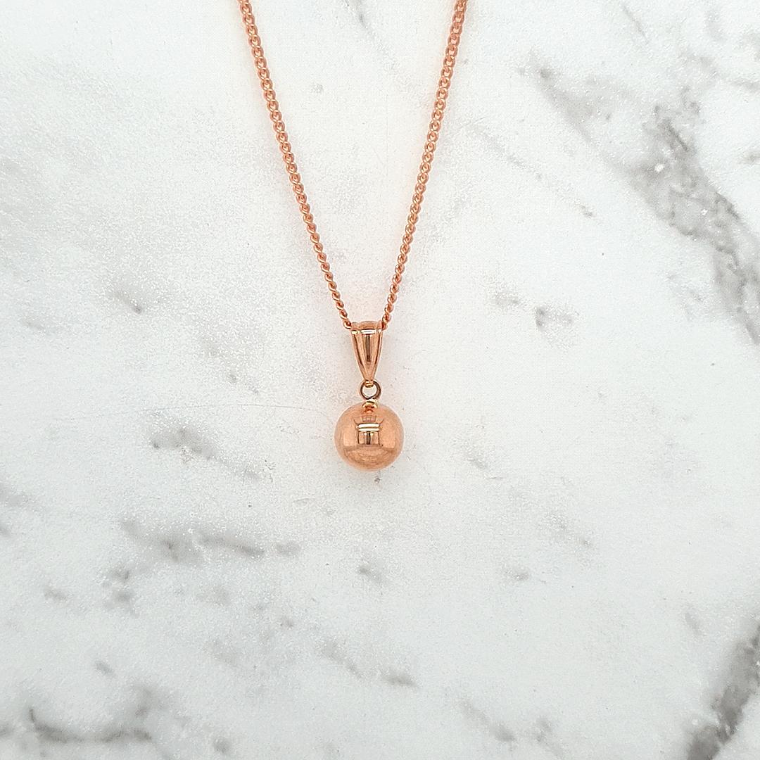 9ct Rose Gold 8mm Ball Pendant