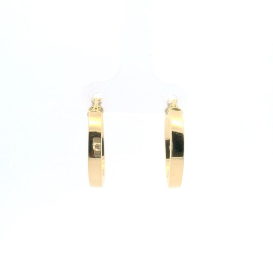 9ct Yellow Gold Hollow Rectangular Hoop Earrings