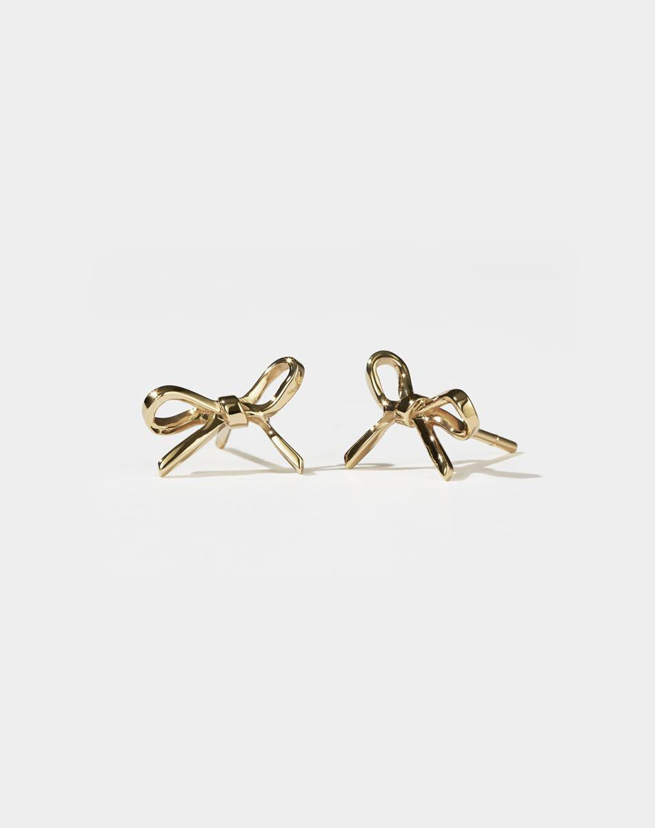 Meadowlark Gold Plated Small Bow Earrings