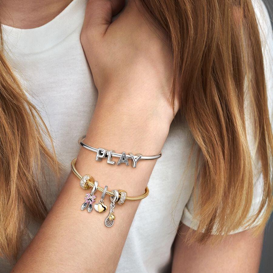Pandora 14ct Gold Plated Shine Moments Smooth Bracelet with Round Clas