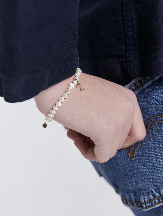 Karen Walker Mini Girl With Pearls Gold Plated Bracelet