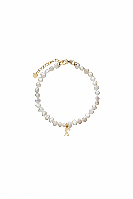Karen Walker Mini Girl With Pearls Gold Plated Bracelet