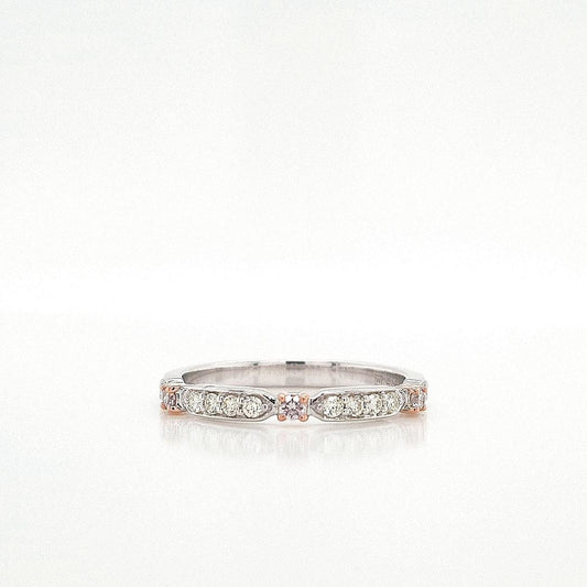 Pink Diamond & White Diamond 9k White & Rose Gold Ring