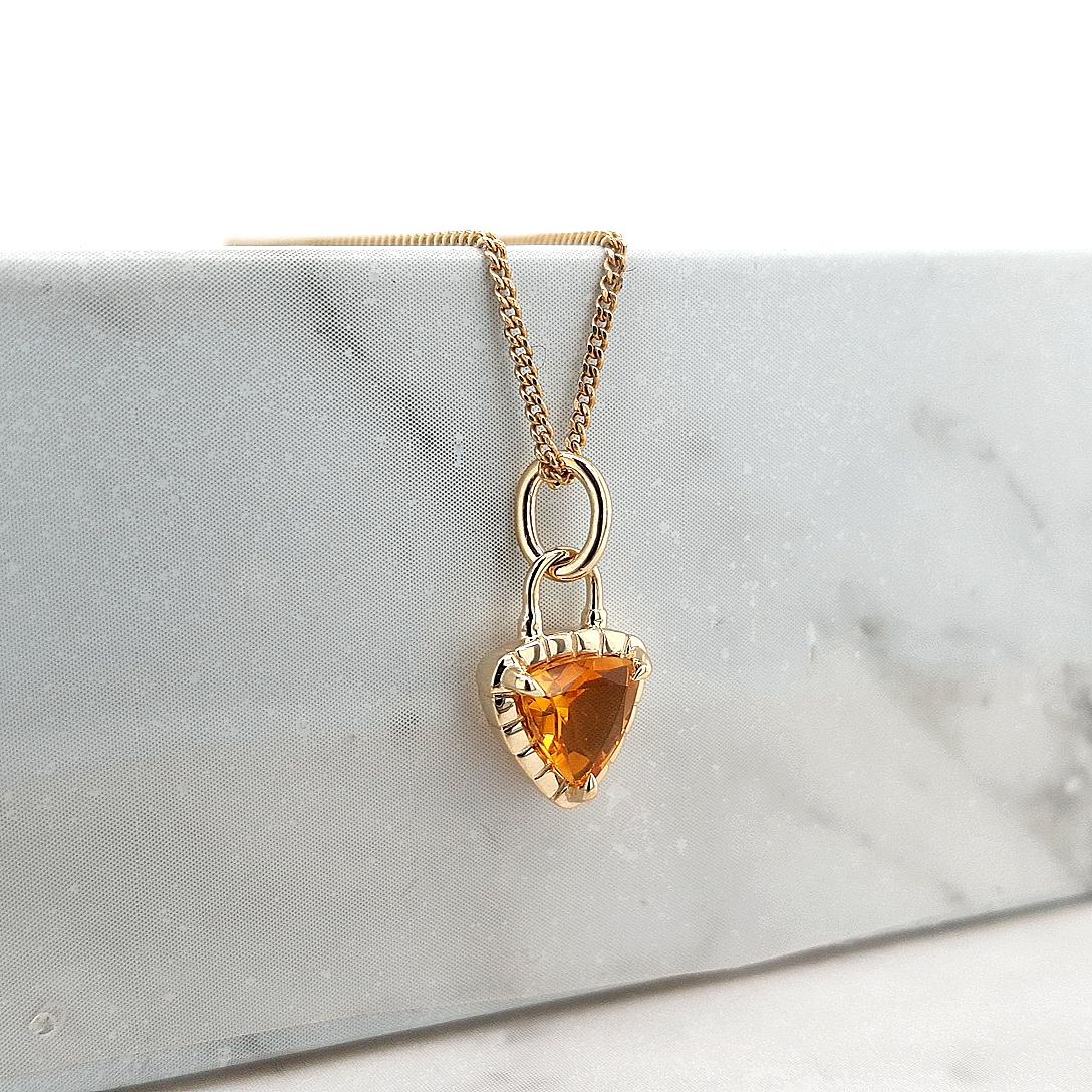 Citrine 9k Yellow Gold Pendant