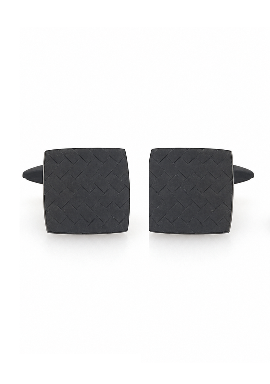 Black Stainless Tyre Pattern Cufflinks