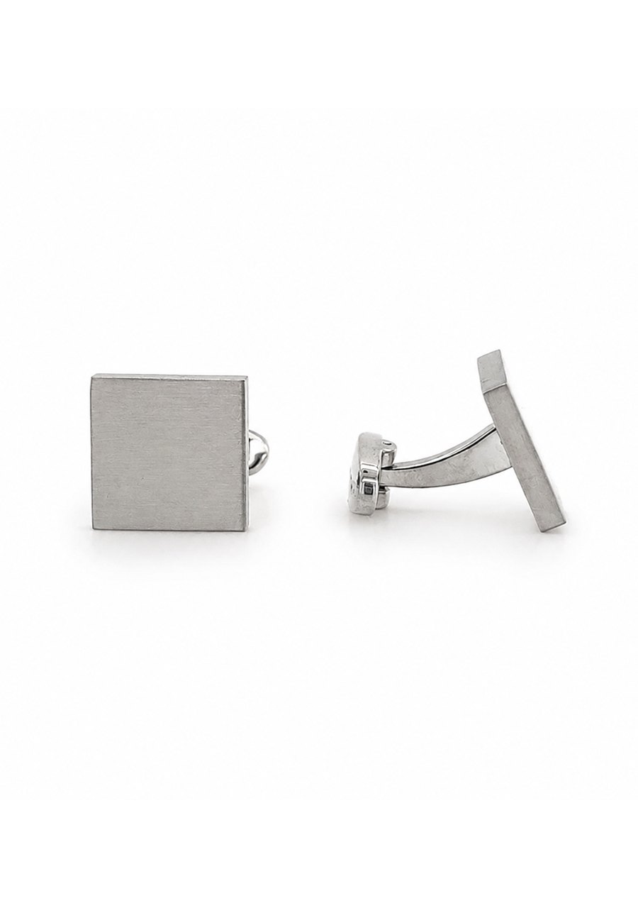 Brushed Square Stainless Steel Cufflinks