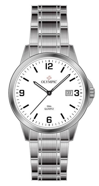Olympic Gents Titanium White Dial with Link Strap